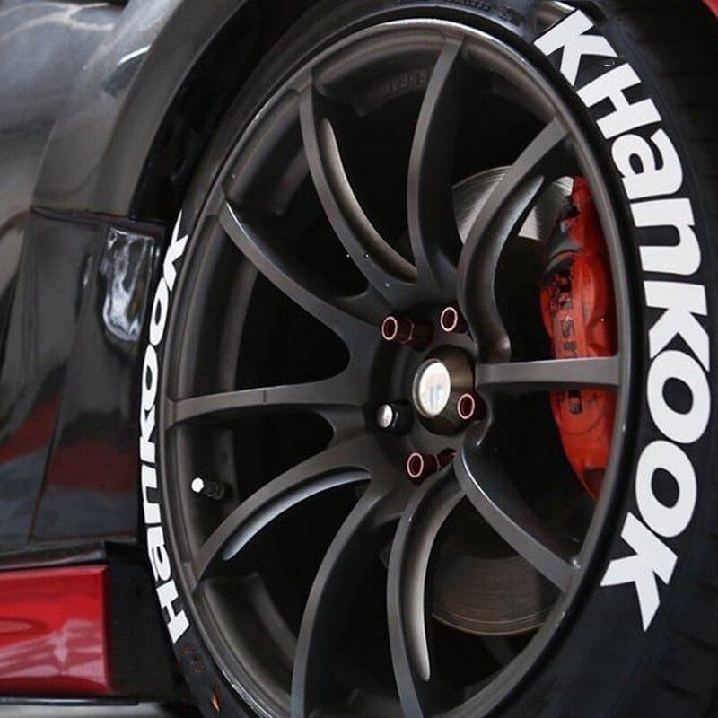 Universal Car Sticker White Car Tire Tread 3D Letter Motorcycle Stickers A-Z 0-9 English Letter Styling DIY Decoration Sticker