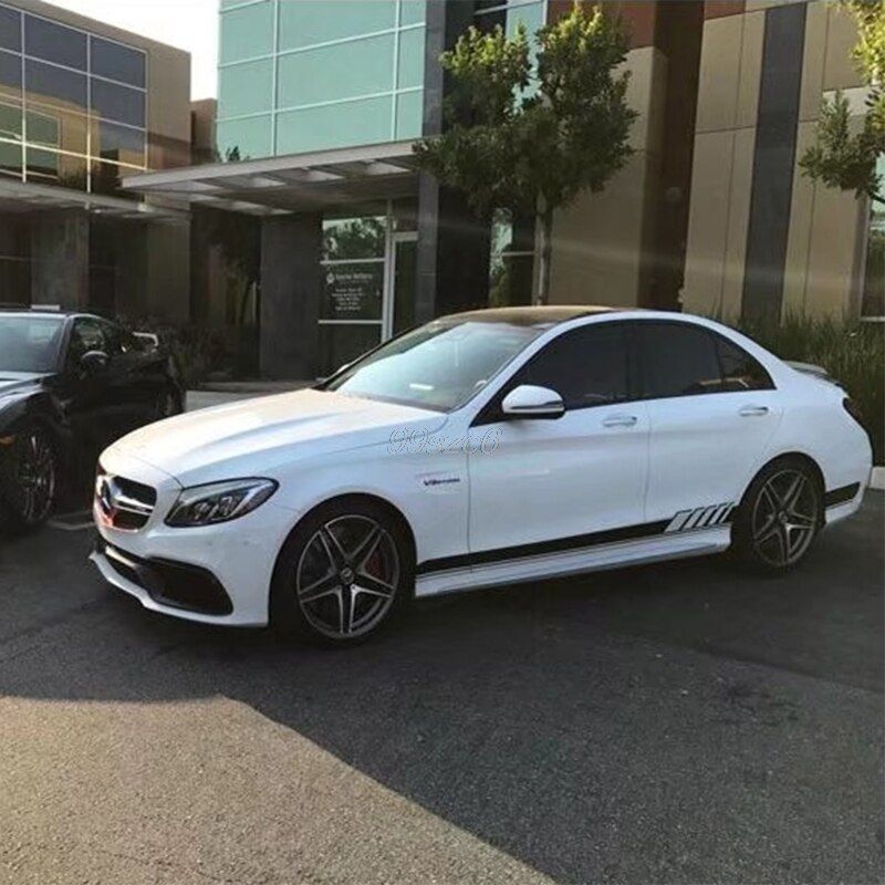 Car Sticker Racing Stripe Body Side Skirt For Benz C Class W205 AMG Edition 507 June DropShip