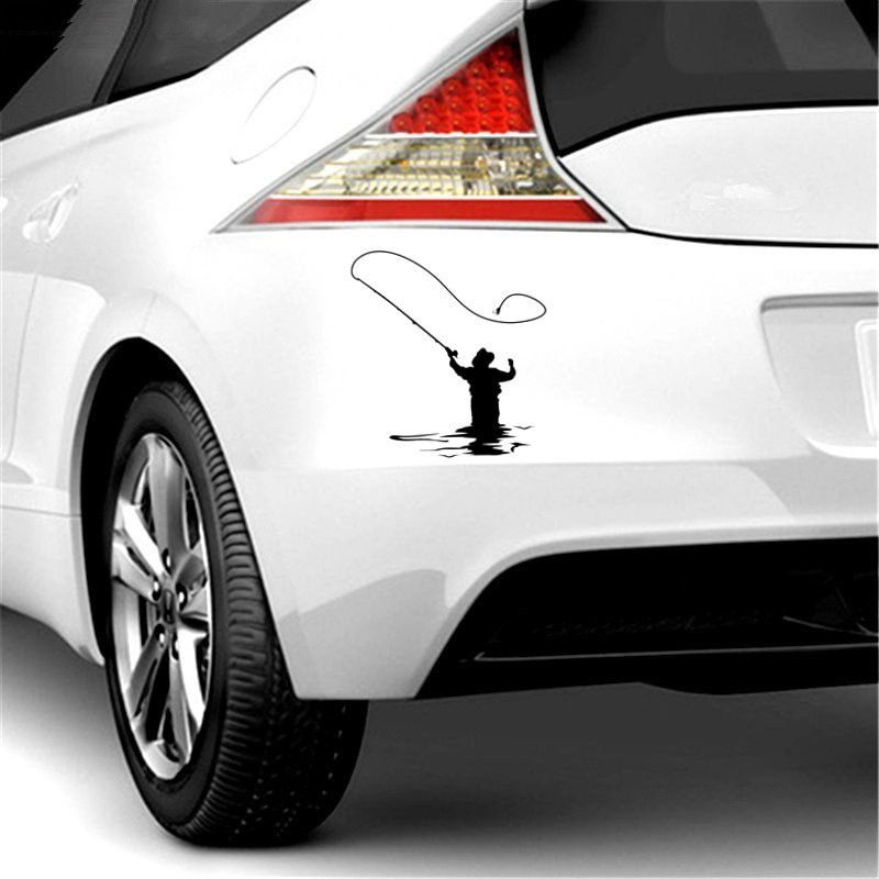 Fishing Sticker Vinyl Reflective Laser Luminous Motorcycle Car Sticker Decal Windows Wall Suitcase EBdecal CT11955