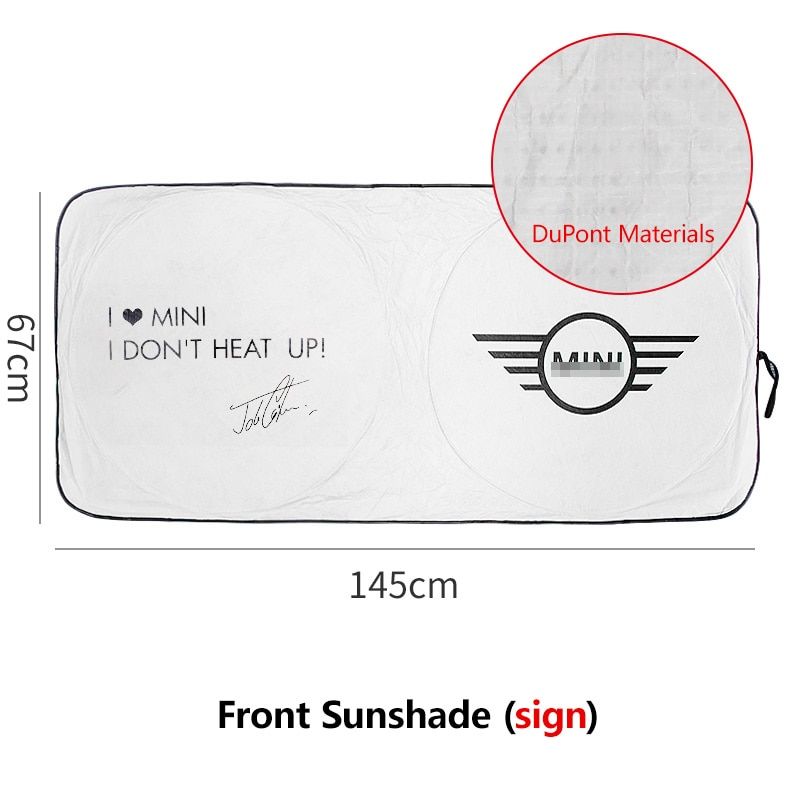 For MINI Cooper One S R50 R55 R56 R60 F54 F55 F60 Countryman Car Sunshade Front Rear Windshield Visor Sun Protection -Front(sign)1pcs