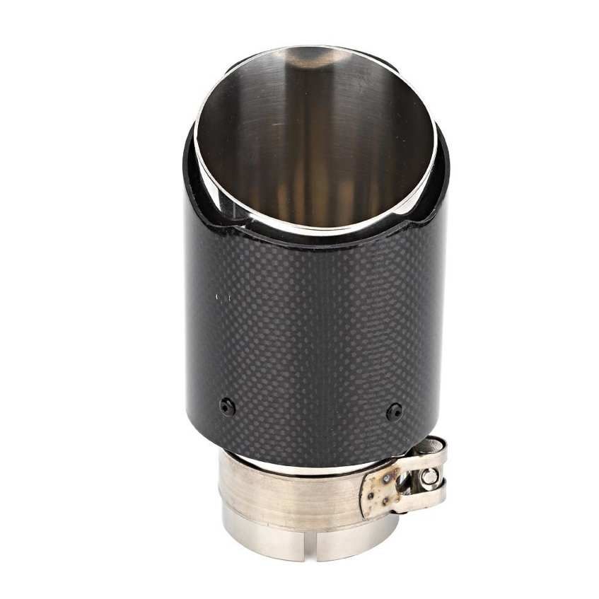 Qiilu Exhaust Pipe End Tips Rear Tail Throat Bright Straight Edge 2.52-2.64in