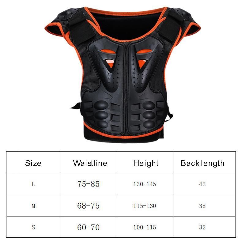 Kid's Motorcycle Body Armor Vest Jacket Spine Chest Protection Riding Gear Guard