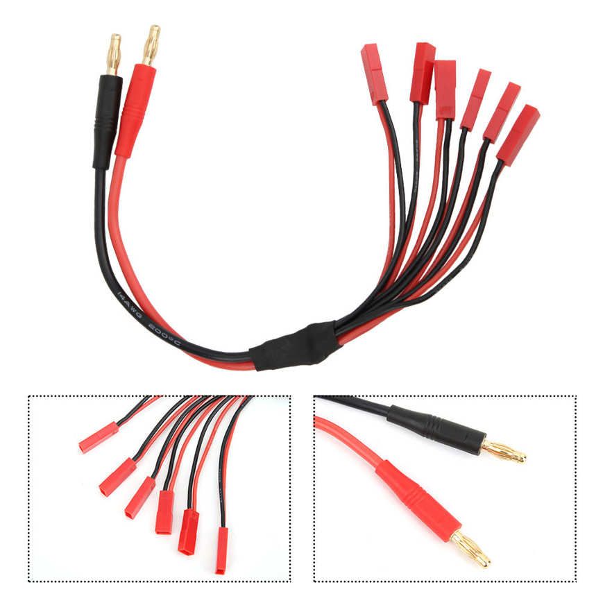 14AWG Cable 4.0mm Banana Connector Plug to 6 JST Female 20CM Connecting for Imax Charger B6 B6AC