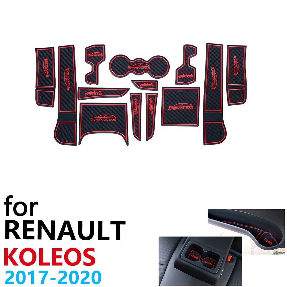 Anti-Slip Rubber Cup Cushion Door Groove Mat for Renault Koleos MK2 Samsung QM6 2017 2018 2019 2020 Accessories mat for phone