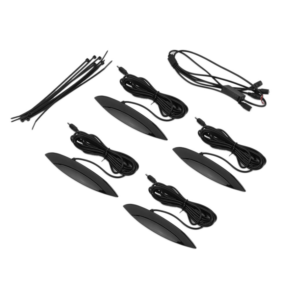 4 Pcs Truck Vehicles Bright Car Wheel Eyebrow Shape Lamp Car Led Wheel Lights Black Shell White Light