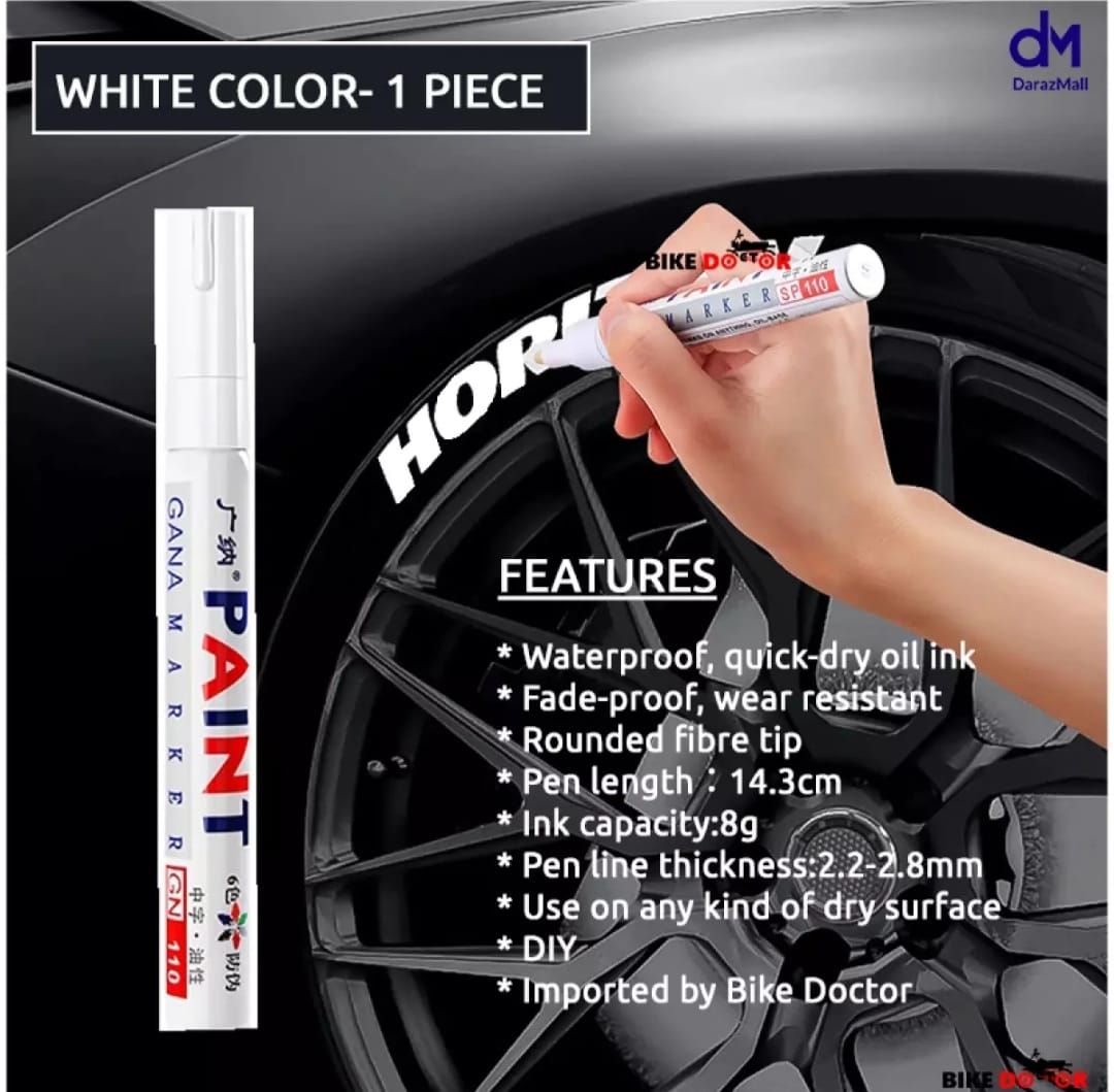 Waterproof Tire Marking Pen for Motorcycle and Car 1 piece