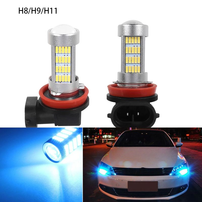 2pcs car 4014 92smd led fog lights (model: H11 H8 H9 ice blue)