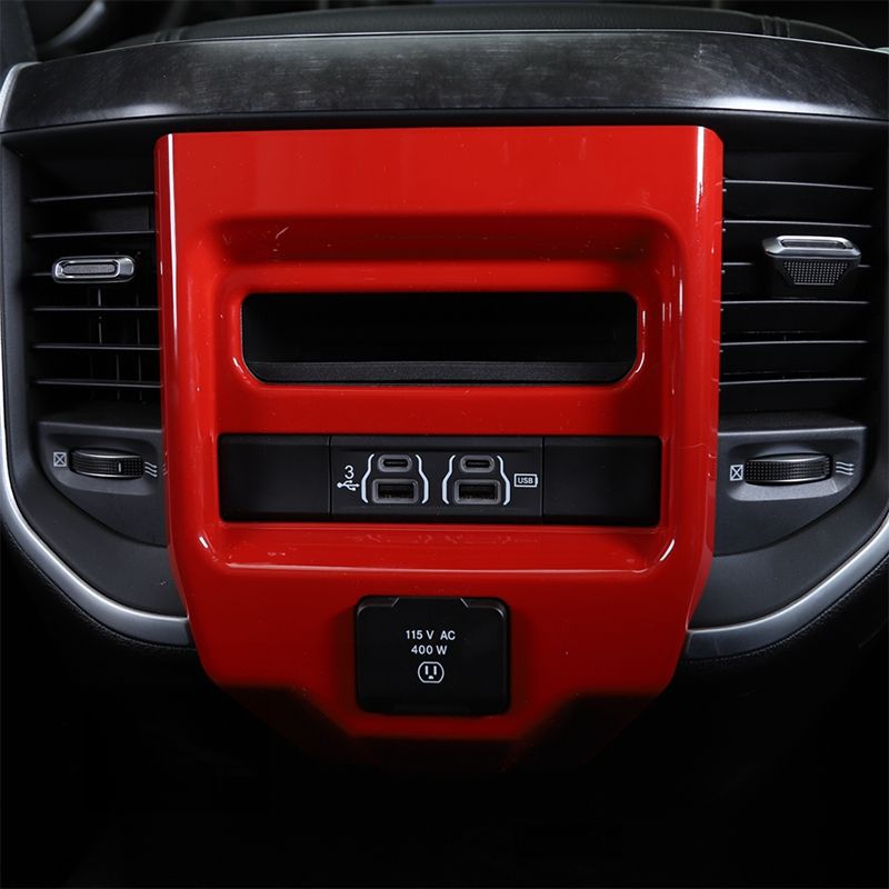 for Dodge RAM 1500 2018 2019 2020 2021 Rear Air Outlet Anti-Kick Panel Cover Trim Accessories ,Red