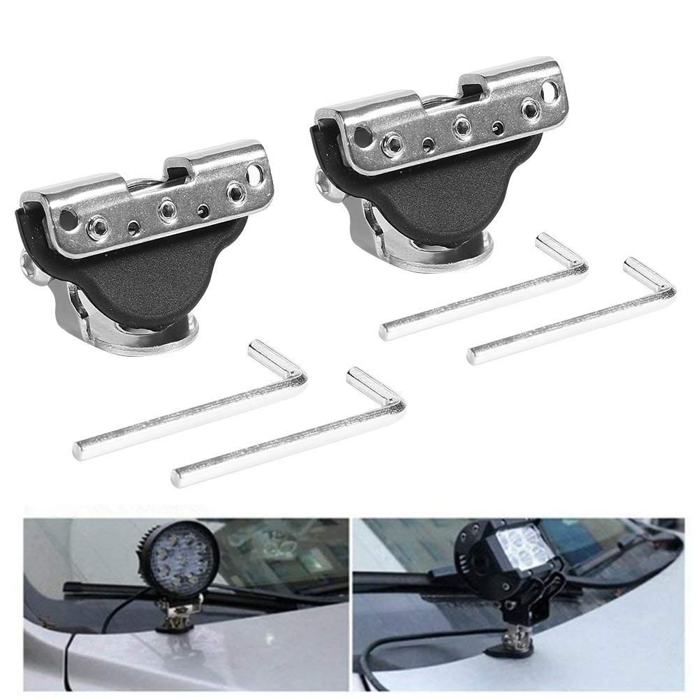 2pcs LED Light Bar Mounting Brackets Hood Offroad Work Light Clamp Holder
