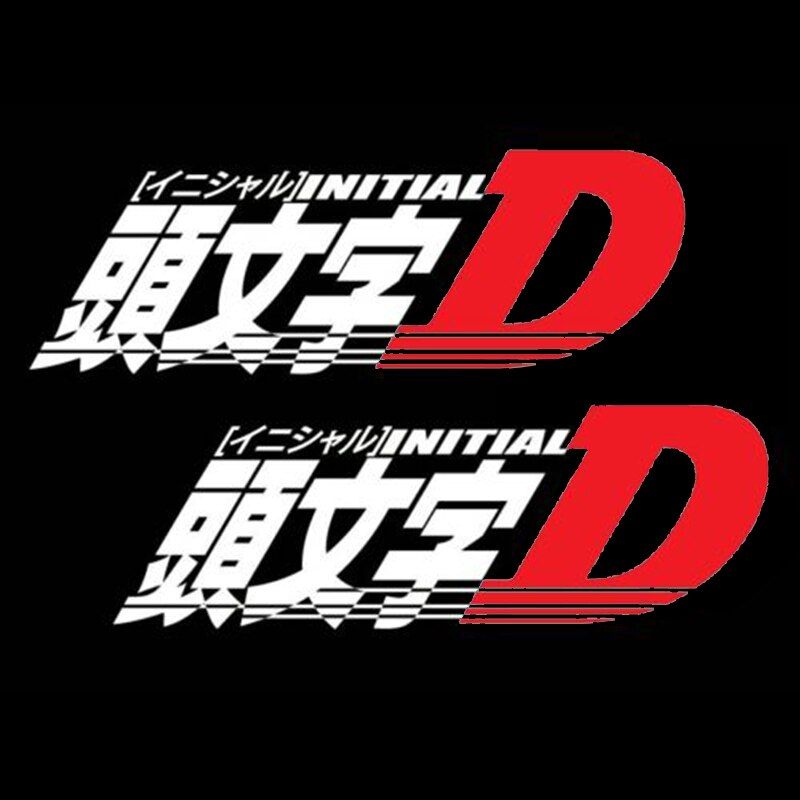 2X For Initial d Jdm Drift Racing Sticker Vinyl Decal Car Window Doors Bumper Personality Creative Car Sticker