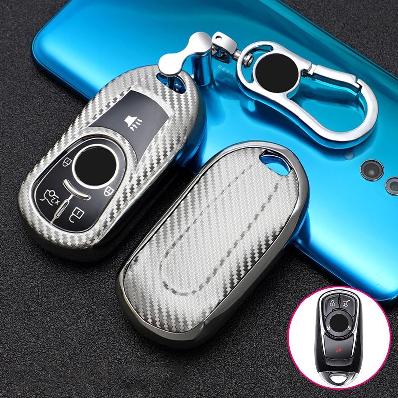 For Buick Smart 4-button Car TPU Key Protective Cover Key Case with Key Ring