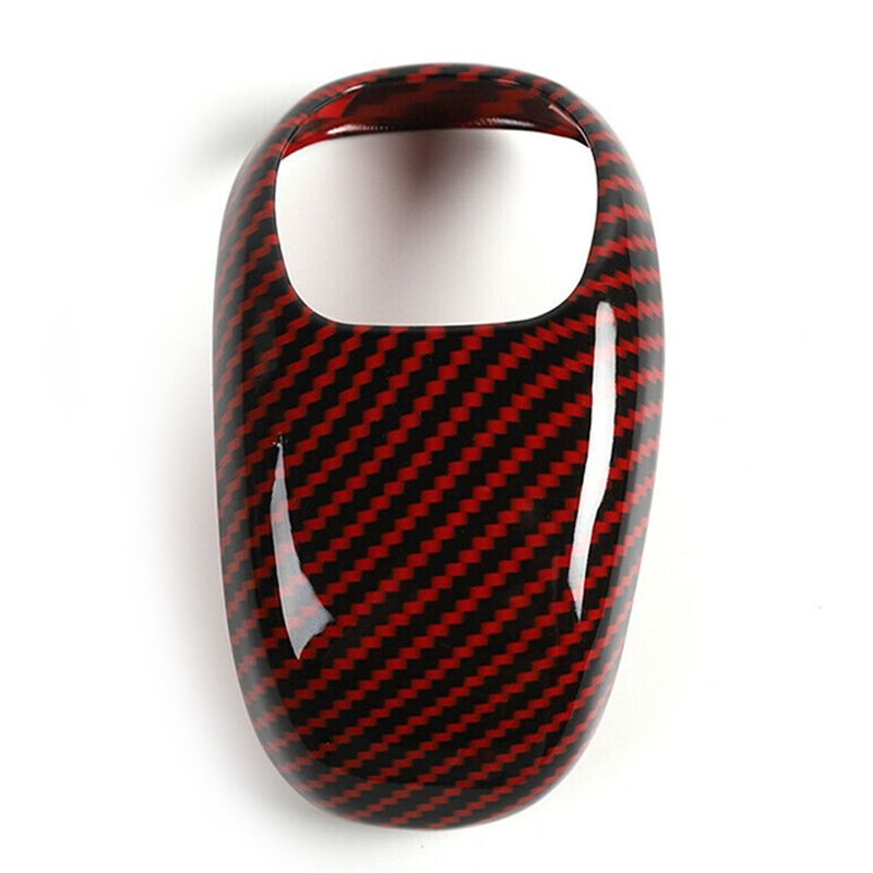 Gear Shift Knob Cover Sticker Shifter Trim for 2014-2015 Jeep Grand Cherokee 2012-2014 Chrysler 300C, Carbon Fiber Red