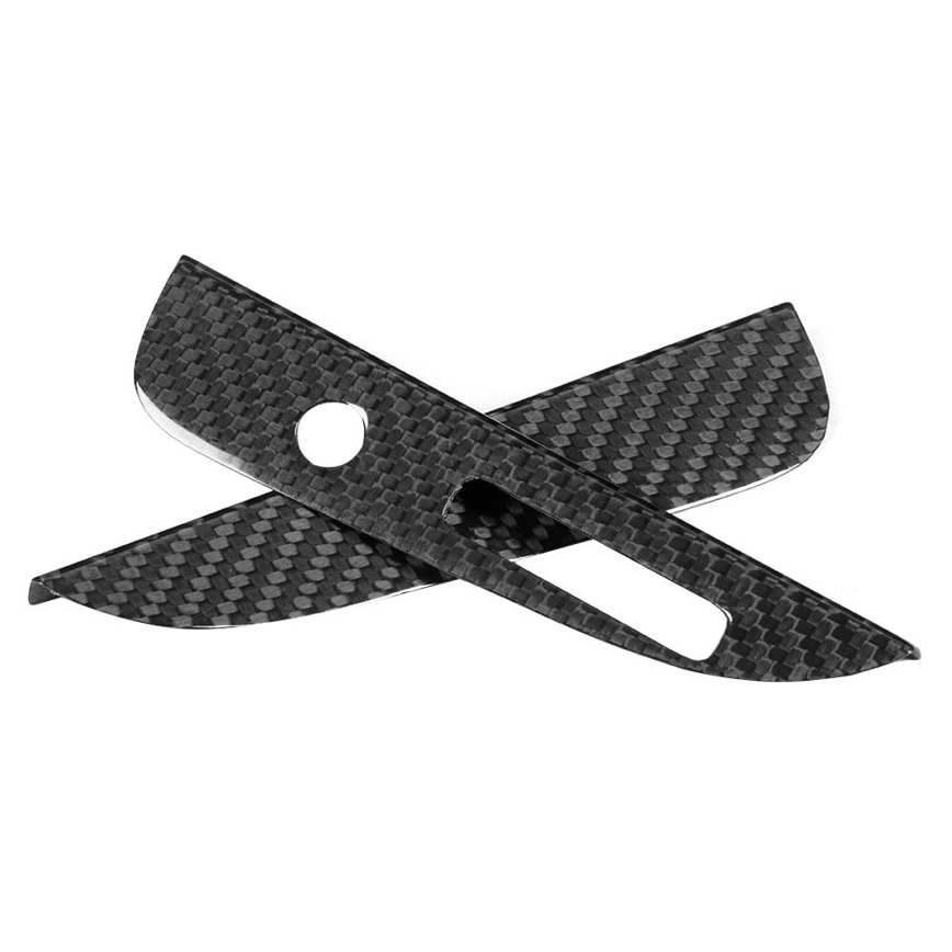 Shift Knob Cover Trim 2Pcs/Set Left-Hand Driving Carbon Fiber Panel Fit for Ford Mustang All Model 14-18