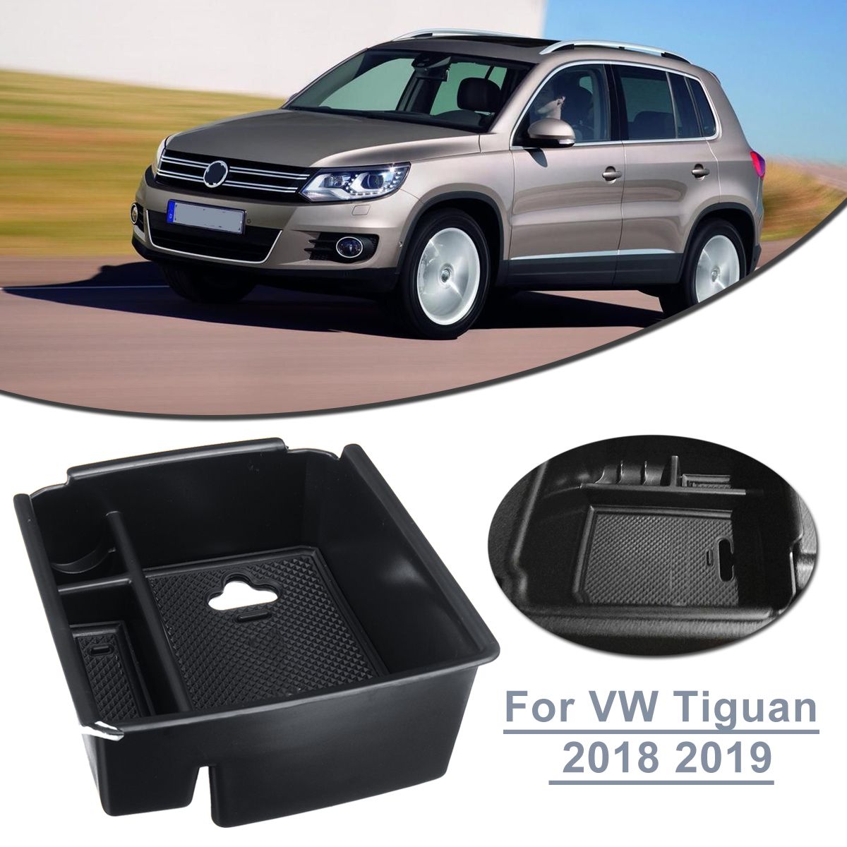 Serviceable Car Central Console Armrest Storage Box Glove Inner Tray For VW Tiguan 2018 2019