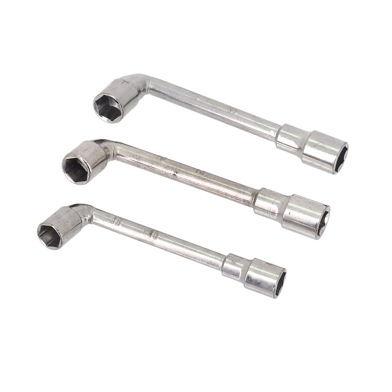 3Pcs 15/16/17mm Hexagon Socket Spanner Double Head L-Type Elbow Anti-rust Socket Wrench Repair Tool for Cars