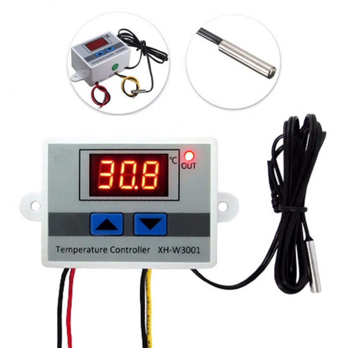 XH-W3001 Digital Heat Cool Temperature Controller thermostat with LED display for Aquarium Incubator Water Heater Temp Regulator AC 220V