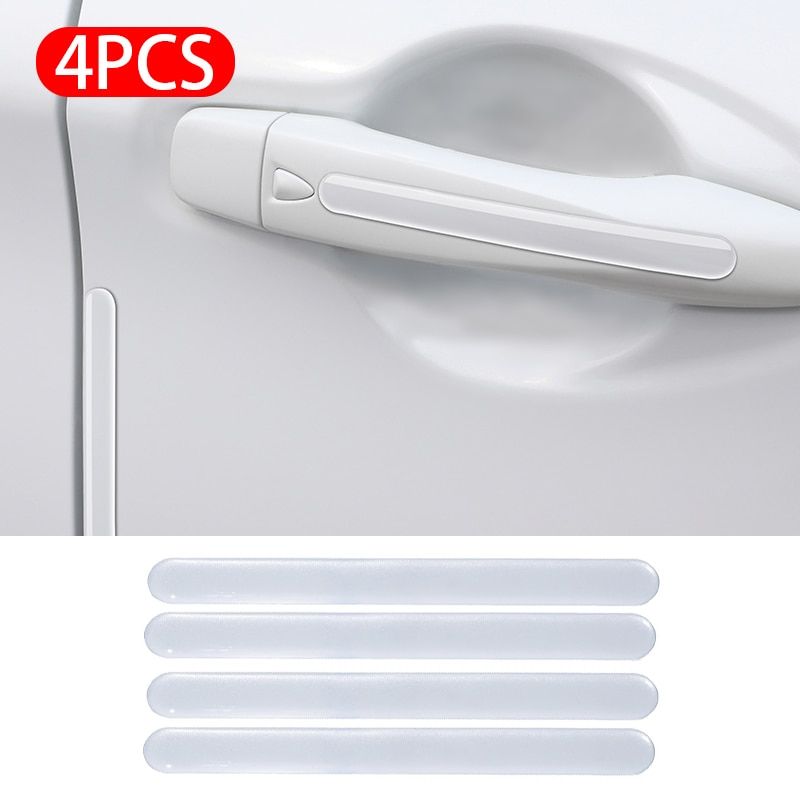 4pcs Car Door Bowl Protection Film Universal Anti-Scratch Car Sticker Door Handle Protector Auto Handle Bowl Strip