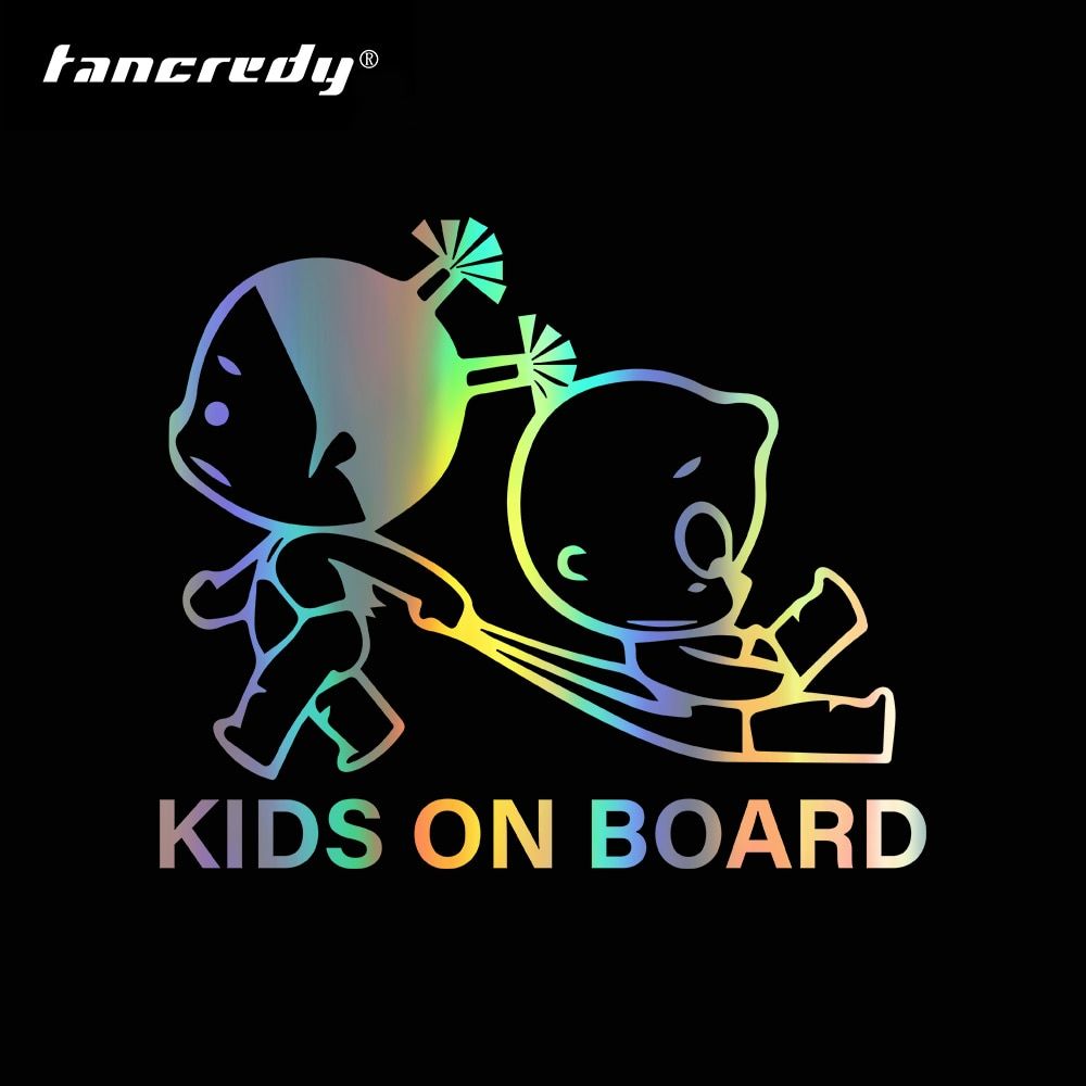 Tancredy 15*19CM Car sticker KIDS BABY ON BOARD Funny Cool Vinyl Car Styling Body Window Warning Sign Child Car Stickers Decals