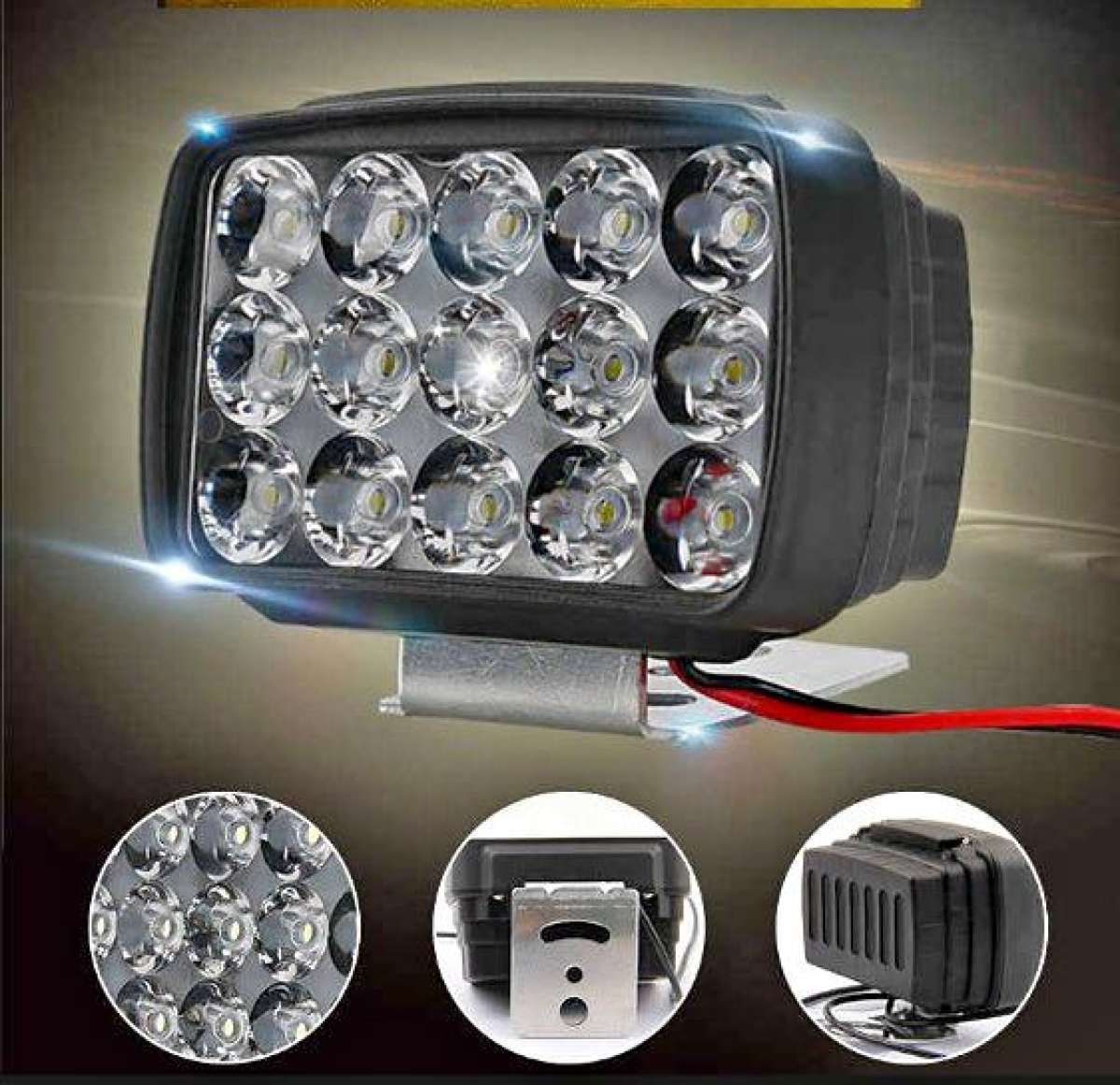 [[[White-Waterproof]]][[[[Special Rate]]]1pcs]]Motorcycle Headlight Spot Light]]15LED]]12V]]15W]]1000LM Motos ATV UTV Scooter Lighting]]]]]]]MT