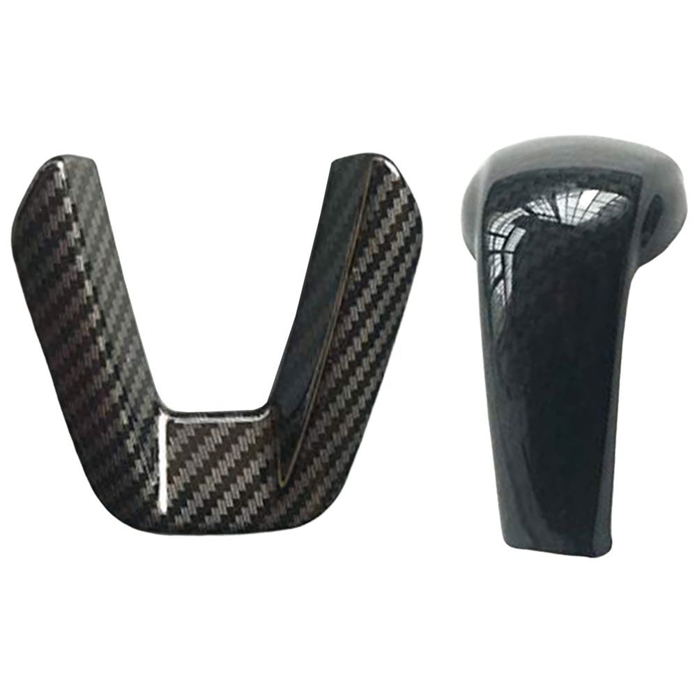 Sport Carbon Fiber Print Interior Steering Wheel Trim for Mazda 3 6 CX-3 CX-5 CX-9 & Gear Shift Knob Cover Trim