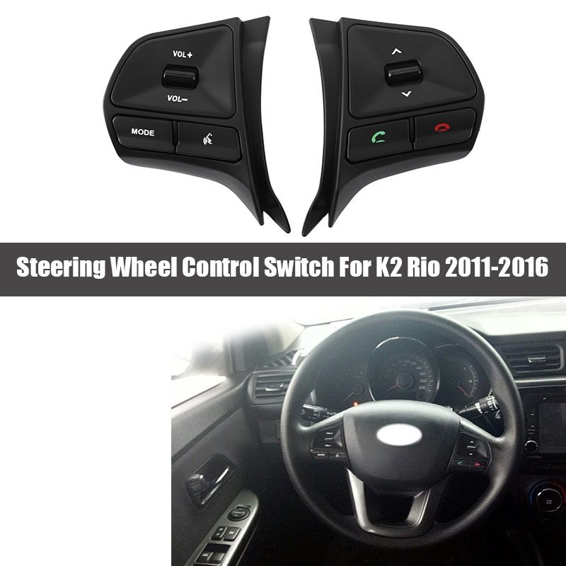 Car Multifunction Steering Wheel Button for Audio and Bluetooth Control with Light for KIA K2 Rio 2011-2016