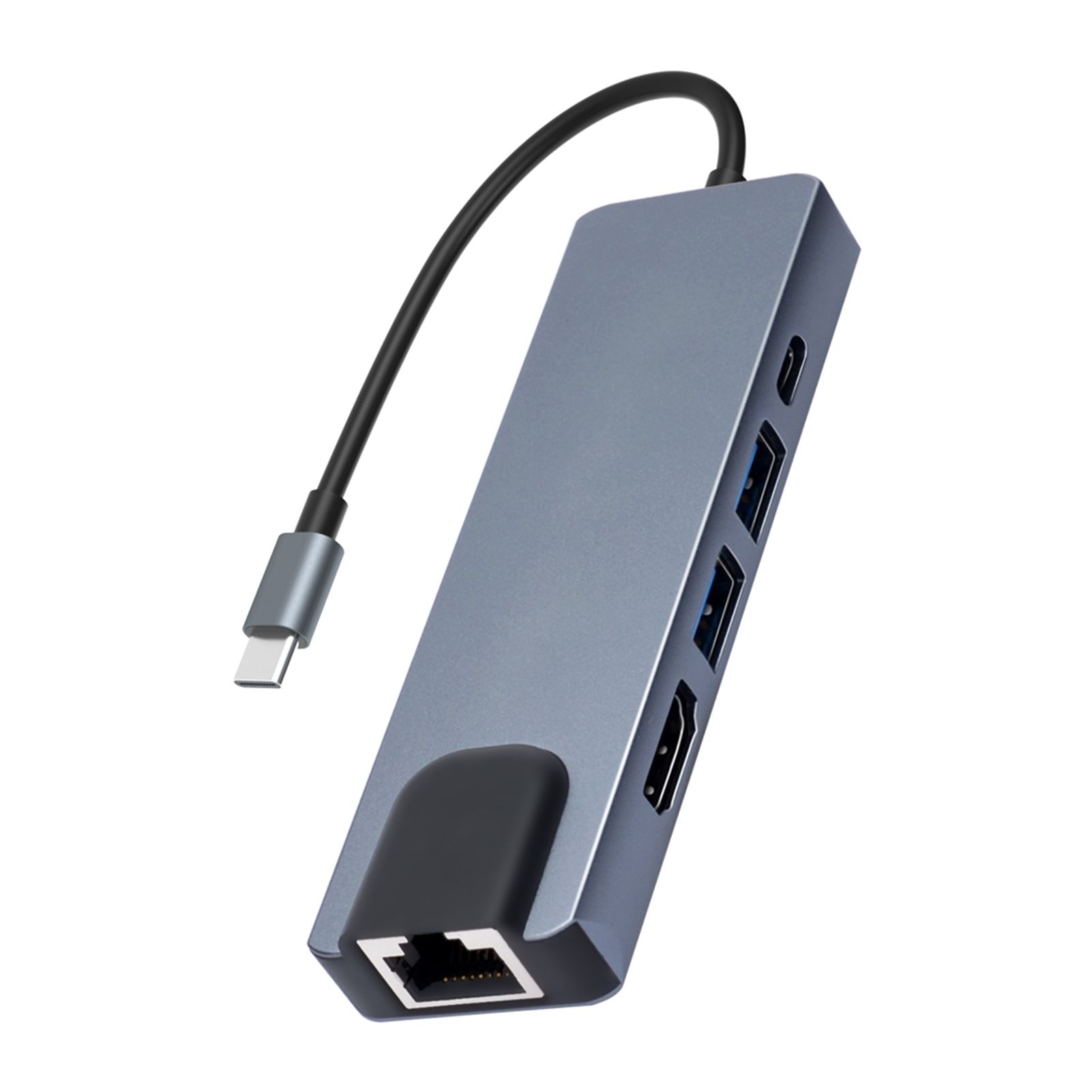 Multiport Hub, Type C Hub, 4K HD Display, USB 3.0 and Type C Data Adapter Card Reader Compatible with Windows/macOS/Android/iOS/Linux Systems