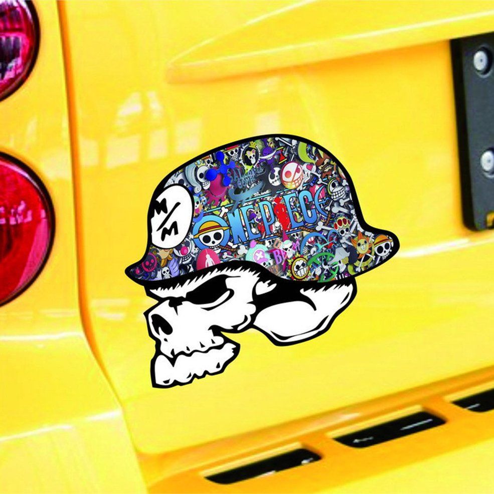 16x14cm Cartoon Graffiti One Piece Steamed Car Sticker Rear Window Decal Sticker-16x14cm