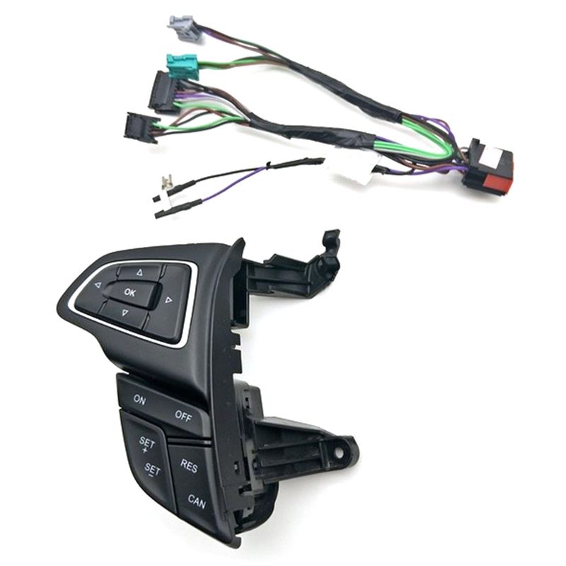 For Ford Focus Mk3 2015-2017 Kuga 2017 Cruise Control Switch Multifunction Steering Wheel Button Bluetooth Audio Button(Without Lim)