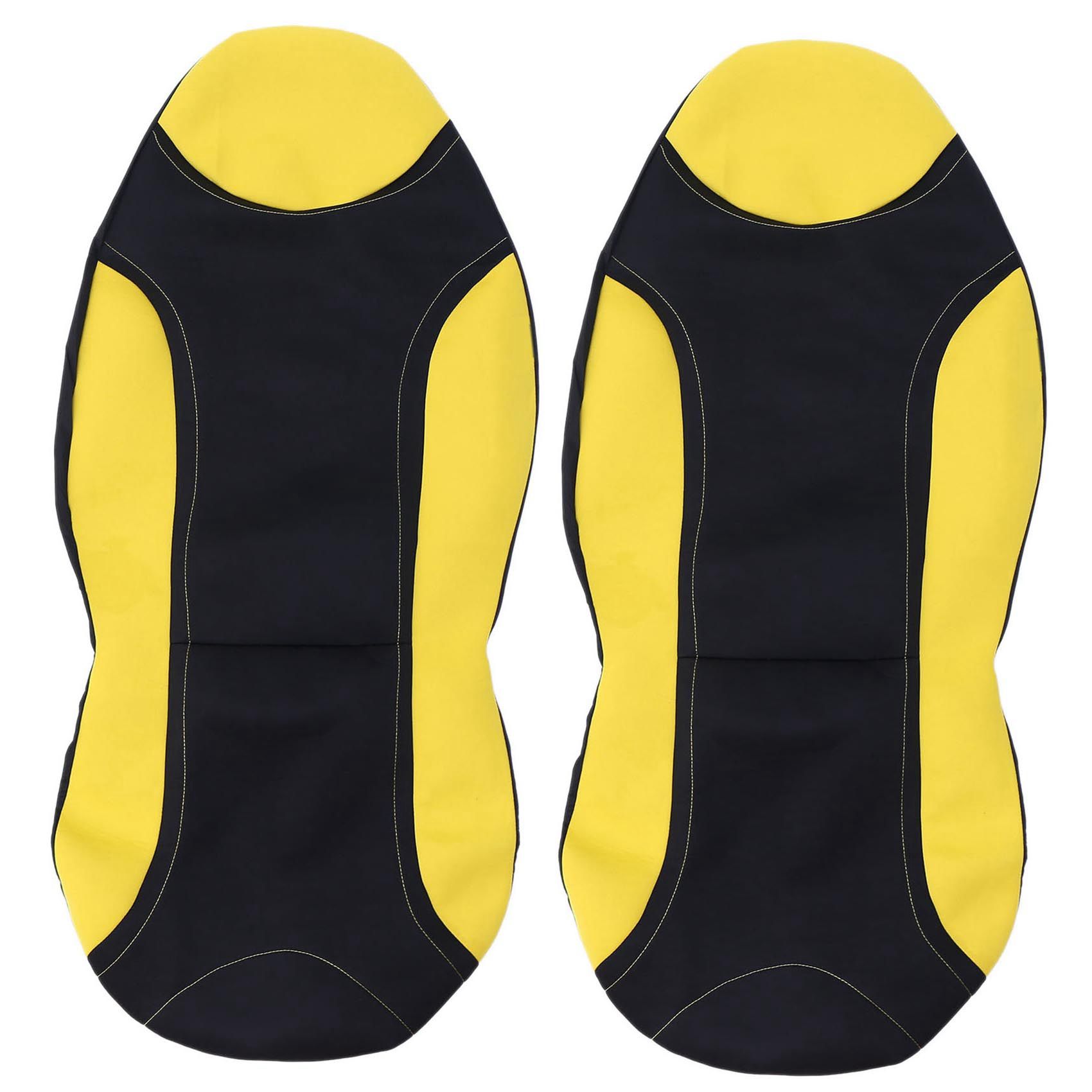 2X Car Universal Support High Back Bucket Seat Cover Seat Cover Seat Seat Cover Yellow