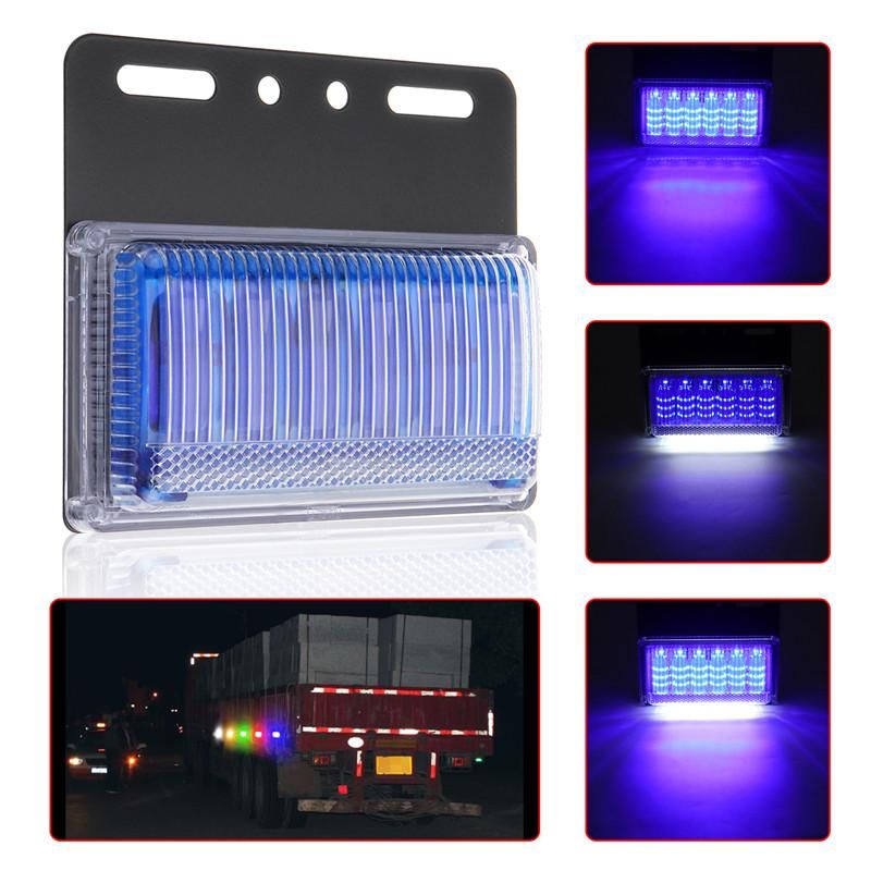 【FlexibleSupply】【2019 NEW】(BLUE-Universal) 42led 6D Waterproof LED Side Marker Width?Light Roof Corner Rear Front Ground Side Light DC24V For Car/Truck /Trailer/Boat/RV-Shock Vibration resistant