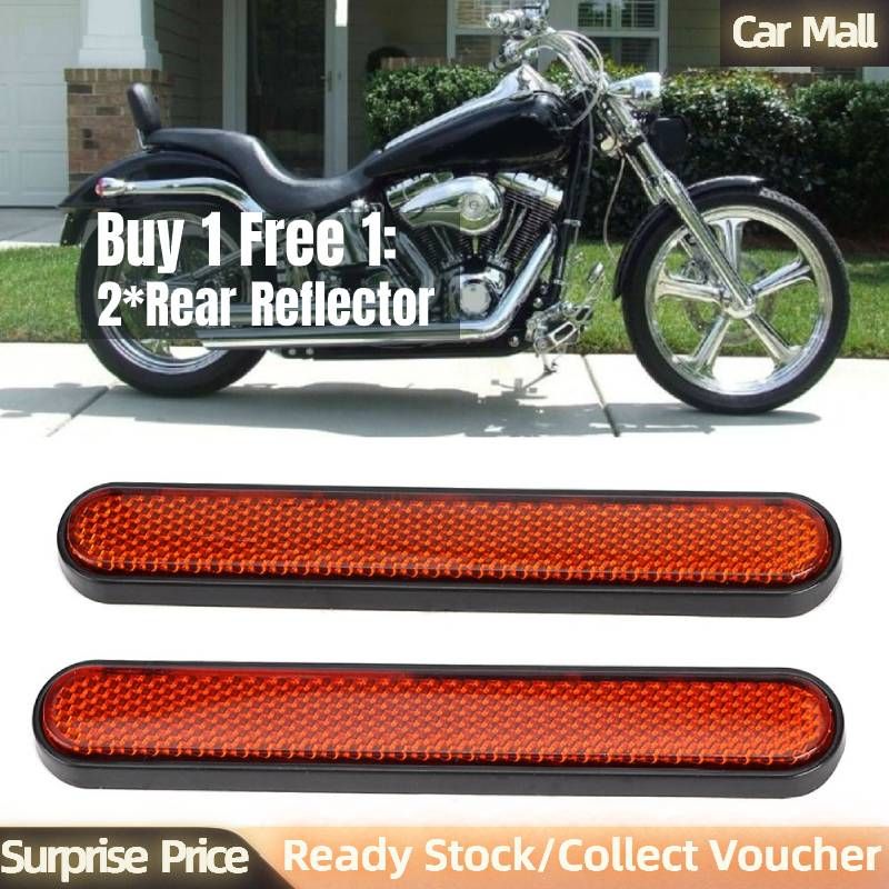 1 Pair Universal Mudguard Fender Rear Reflector Safety Warning for EFI FXDW FXDWG