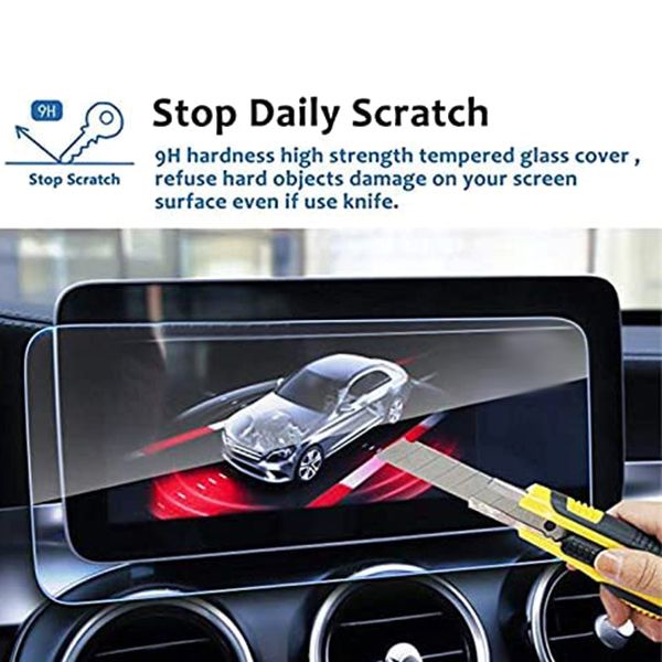 10.25 Inch Car Navigation Screen Protector Tempered Glass Film for Benz C-Class W205 2019