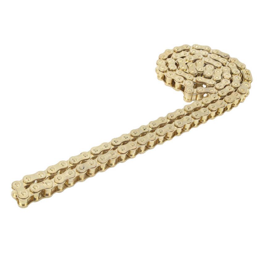 CarMeng La Gold 428 102 Links Chain High Hardness Steel Alloy Polishing Surface Fit for