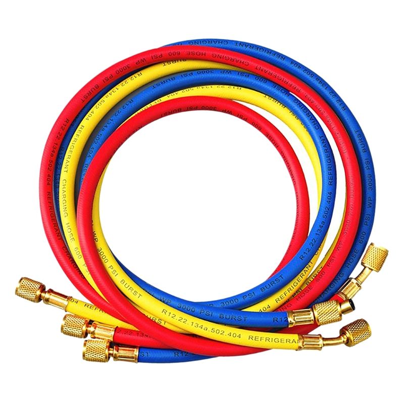 36 Inch 1/4 Inch SAE Thread Car Air Conditioning Refrigeration Charging Hose Tube for R134A R12 R404 R502 (600-3000PSI)