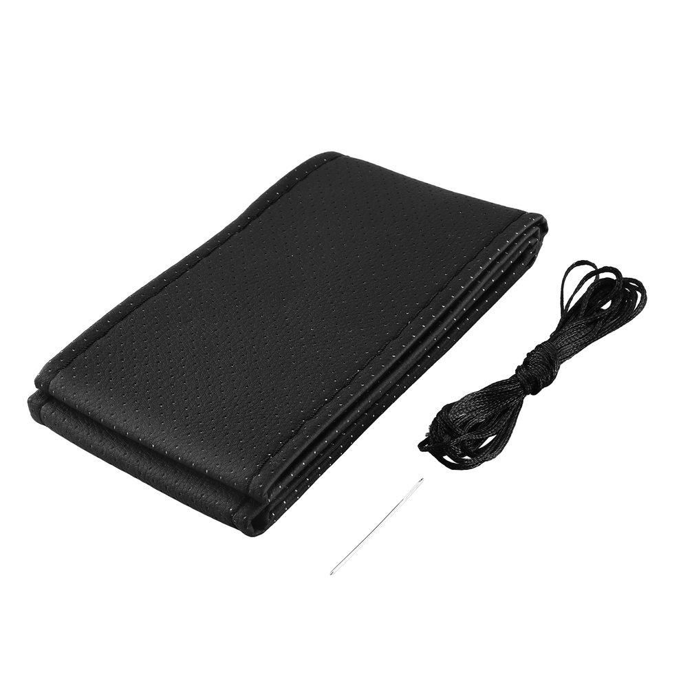 EF PU Leather Car Auto Steering Wheel Cover With Needles And Thread Vehicle Cover