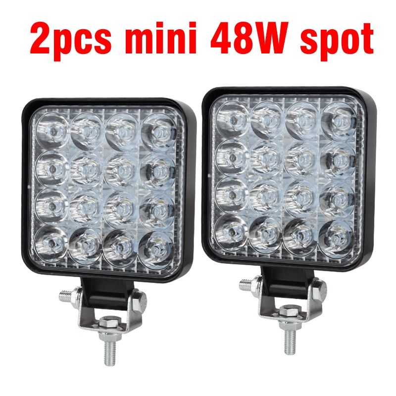 OKEEN New Led light 48w Led 16barra Square Spotlight Off road LED work light 12V 24V  For Car Truck 4X4 4Car SUV ATV-4pcs Mini 48W Spot