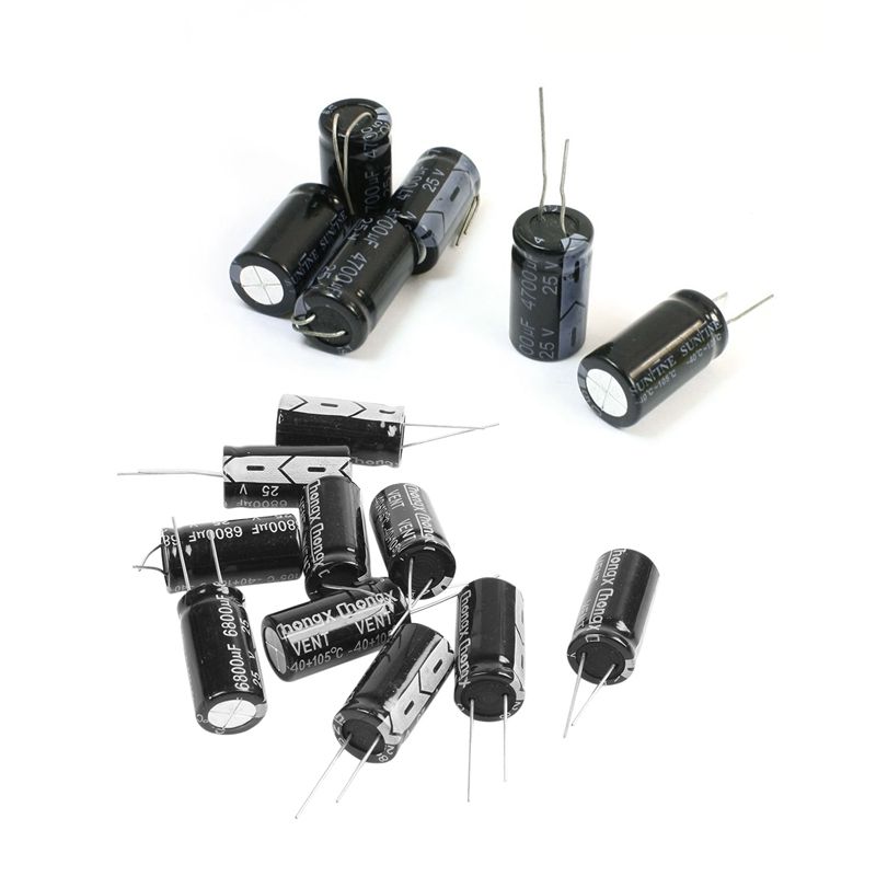 16 Pcs 25V Radial Leads Aluminum Electrolytic Capacitor, 6 Pcs 4700µF & 10 Pcs 6800UF