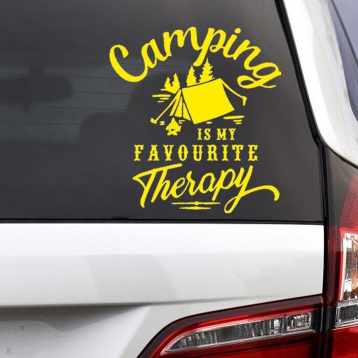 Car Stickers Camping Therapy Funny Creative Decoration Decals For Trunk Windshield Auto Tuning Styling Vinyls D30
