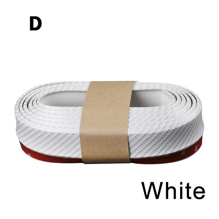 2.5m car universal front bumper lip protector separator body kit siler bumper car door bumper carbon fiber rubber trim strip