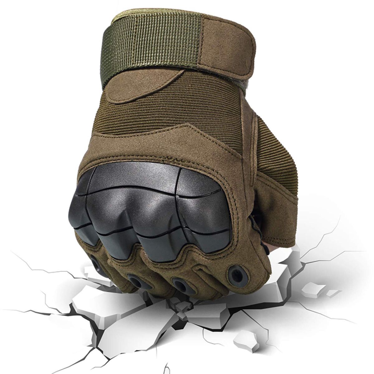 Riding Half finger Military Grade Tactical Outdoor Hand Gloves-Army Green