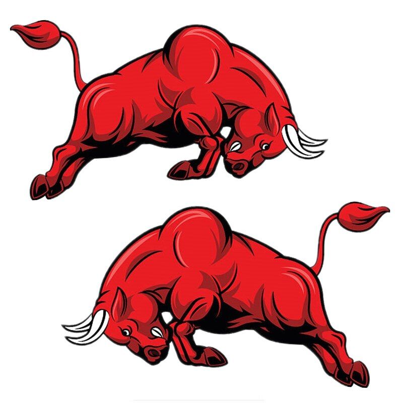 Three Ratels TZ-176 17.4*10cm 1-4 pieces Bull Red jumps car sticker car stickers