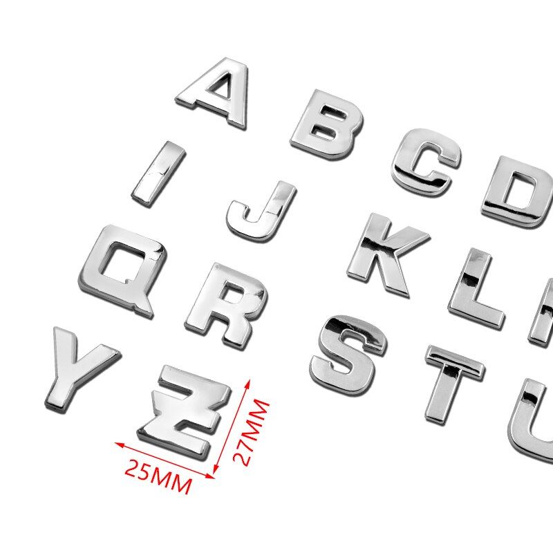 1PCS Car 3D English alphabet digital Sticker for BMW M3 M5 X1 X3 X5 X6 E39 E38 E90 E60 E36 F30 F30 E34 F10 F20 Car Accessories