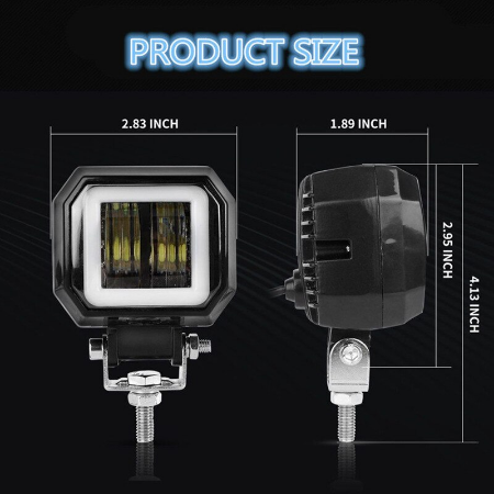 1pair 3Inch 12V 24V 6500K 40W Waterproof Square LED Portable Spotlights Angel Eyes Light Bar Offroad Car Boat led Work Light