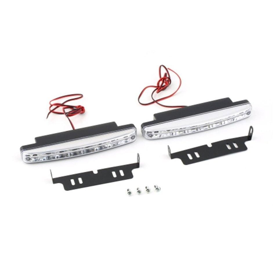 OH 2x 8 LED Super Bright Car DRL Daytime Running Light Daylight Bulb Head Lamp