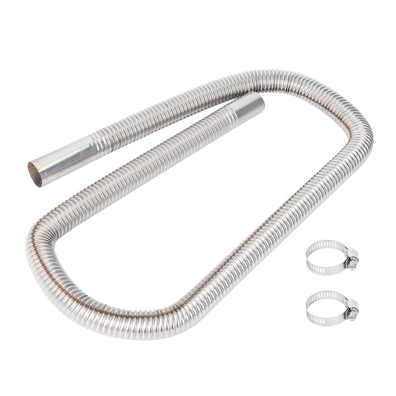 120Cm Stainless Steel Exhaust Clamps Bracket Gas Vent Hose Portable Pipe Silence For Air Diesels Car Heater Kit