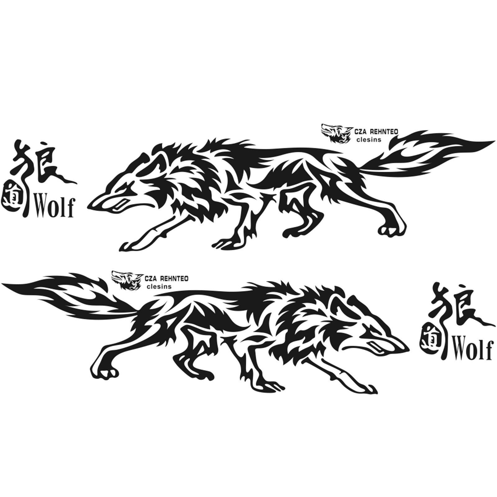 Car Decor Sticker Colorfast Funny Wolf Totem Car Body Decal