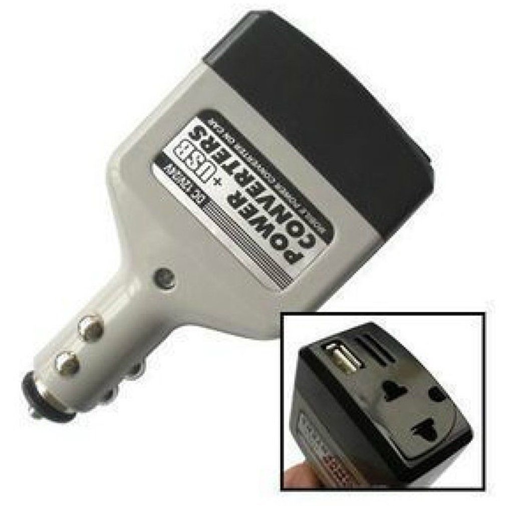 Car Converter Universal Power Transformer 12V/24V To 220V Inverter Silver