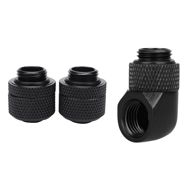 1 Pcs 12.9Mm G1/4 Thread 90 Degree Rotary Tube & 2 Pcs Water Cooling Fittings G1/4 External Thread Pagoda
