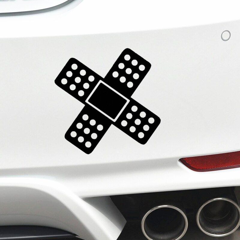 Car Stickers Cross Band-aid Patch Cover Scratches Funny Creative Decoration Decals Auto Tuning Styling Vinyls D50