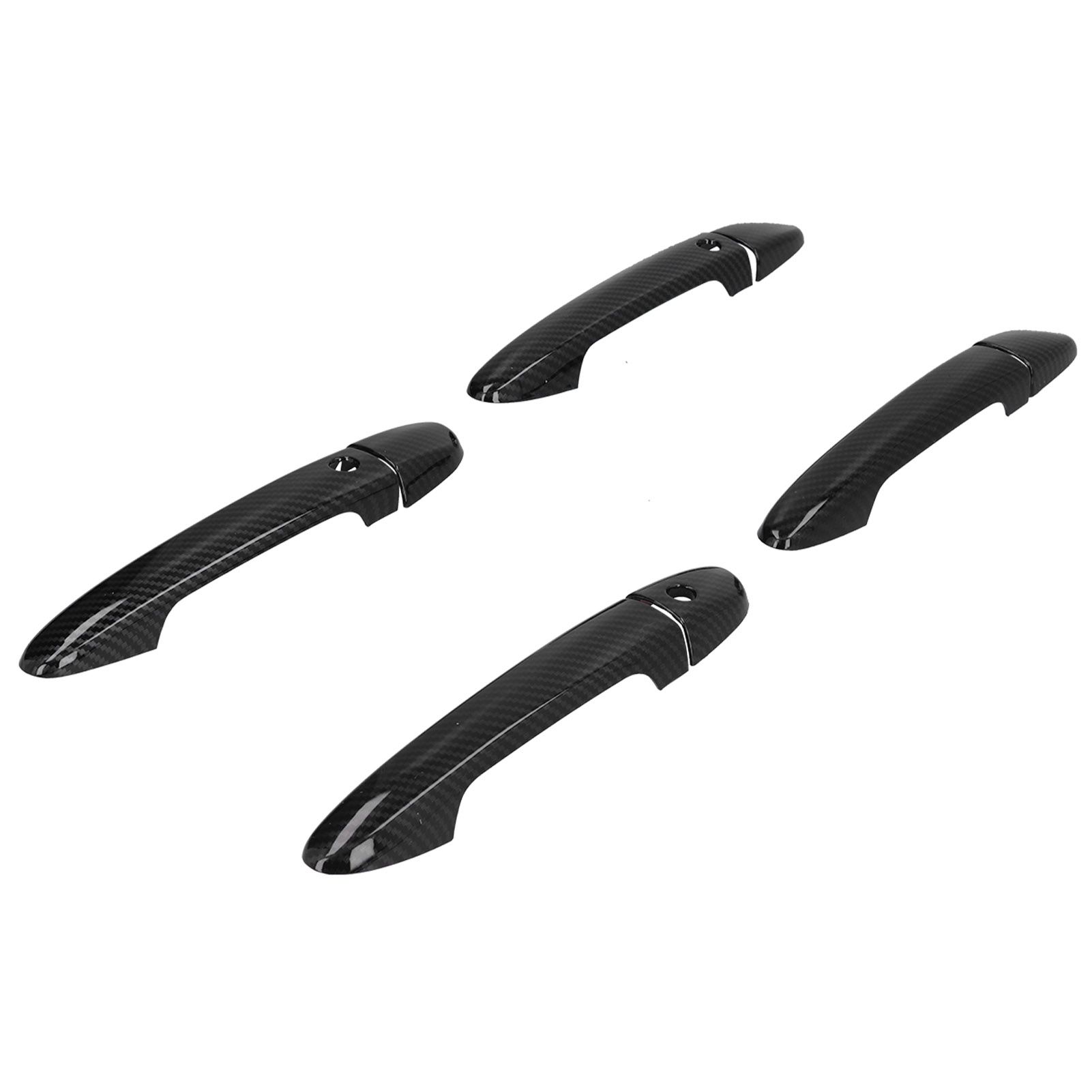 8pcs Car Door Handle Cover Carbon Fiber Style Intelligent Hole Replacement F